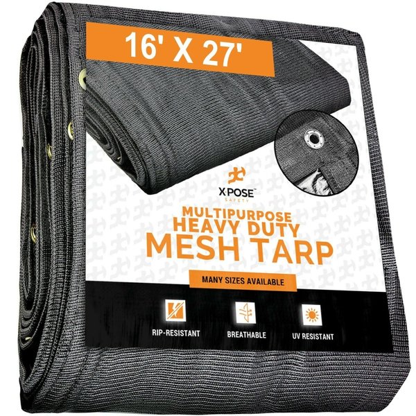 Xpose Safety 16 ft x 27 ft Heavy Duty Tarp, Black BMT-1627-X